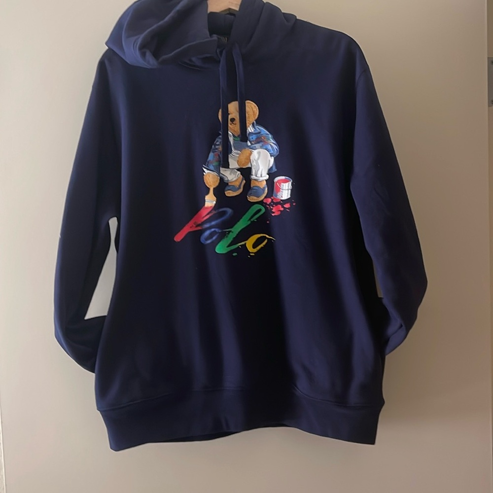 Blue hoodie sweater with Bear by Polo Bear RL